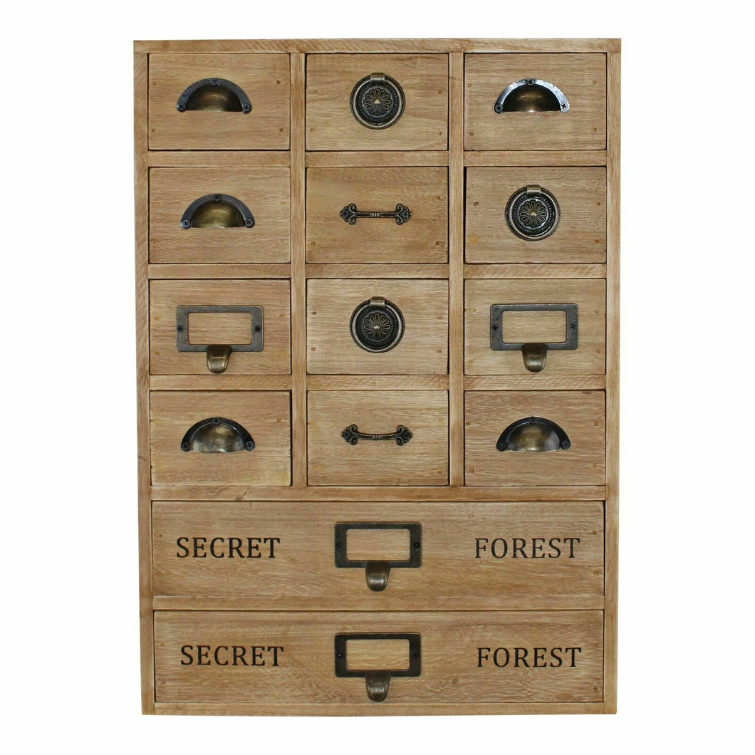 14 drawer storage unit solid wood desktop organiser