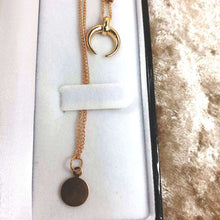 Load image into Gallery viewer, Simply Elegant Gold plated crescent pendant necklace Moon
