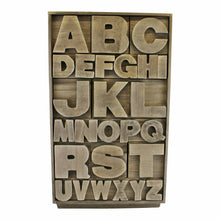 Load image into Gallery viewer, Grey wooden storage unit alphabet design
