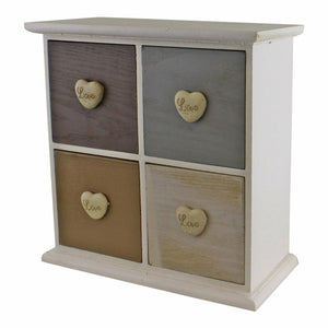 White and neutral coloured love heart trinket drawers