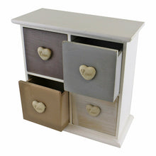 Load image into Gallery viewer, White and neutral coloured love heart trinket drawers
