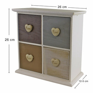 White and neutral coloured love heart trinket drawers