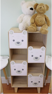 Teddy bear four drawer storage cabinet