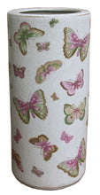 Cargar imagen en el visor de la galería, Ceramic umbrella stand, butterfly design
