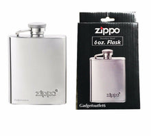 Load image into Gallery viewer, ZIPPO HIP FLASK LEATHER WRAPPED STAIN STEEL 6oz/180ml
